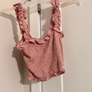 Shein ruffled cropped tank